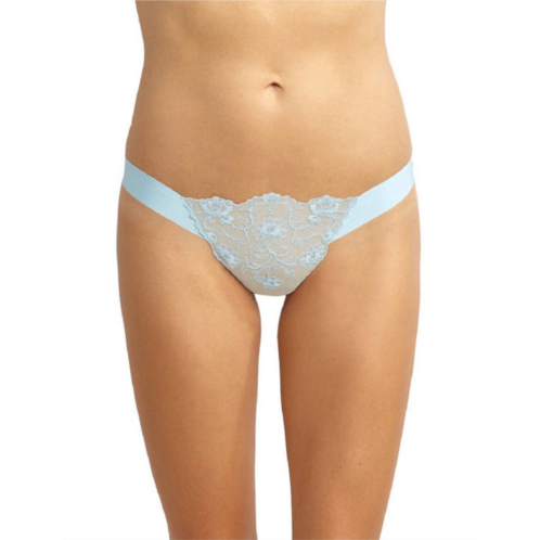 Commando crown embroidered thong panty in something blue