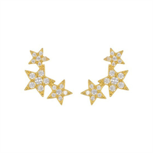 Adornia crystal starburst studs gold