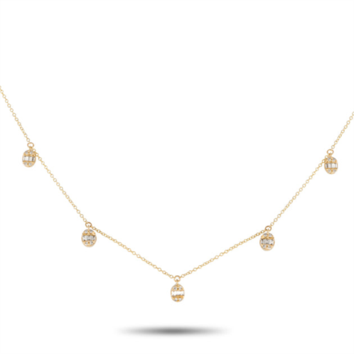 Non Branded lb exclusive 14k yellow gold 0.35ct diamond station necklace nk01595-y