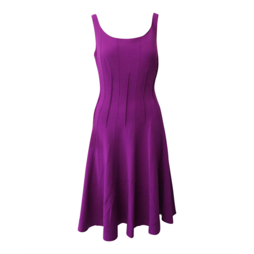 Oscar de la Renta purple sleeveless fit and flare dress