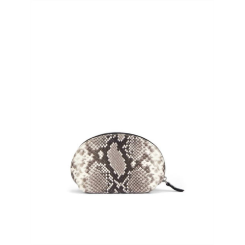 AGL womens snakeskin-print clutch bag in fog