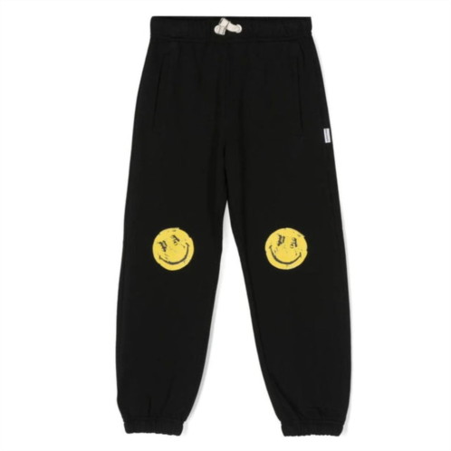 PALM ANGELS black smiley brush sweatpants