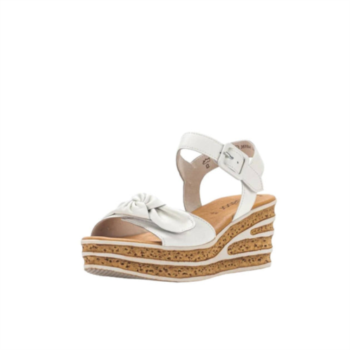 GABOR womens cork wedge sandal in white