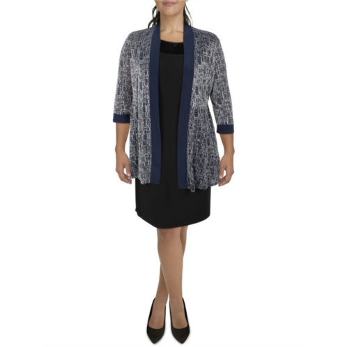 R&M Richards womens knit metallic duster blazer