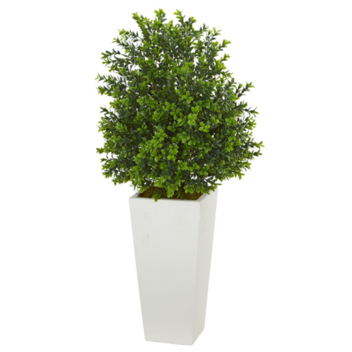 HomPlanti sweet grass artificial plant in white tower planter (indoor/outdoor)