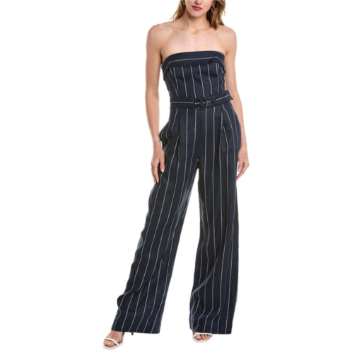 Nicholas chara strapless wide leg linen-blend jumpsuit