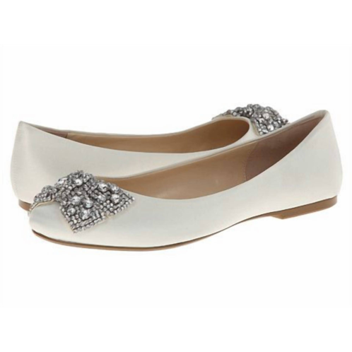 Betsey Johnson womens ever satin flat shoes in ivory