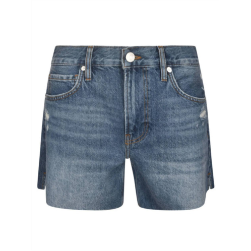 FRAME womens distressed denim shorts in azure