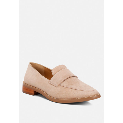 Rag & Co zofia nude suede penny loafers