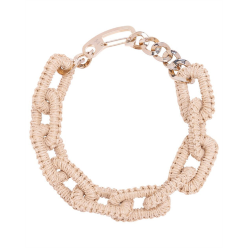 Carolina Herrera raffia-wrapped chain necklace