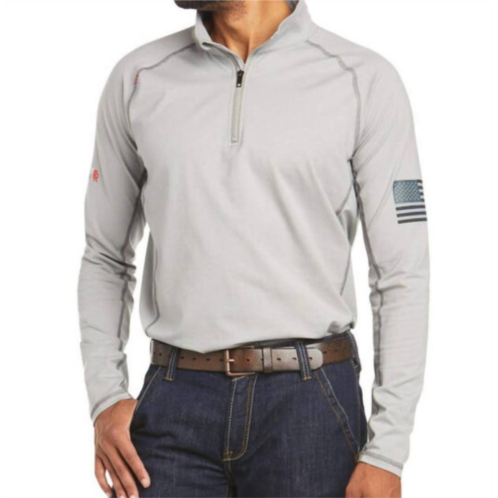 ARIAT combat stretch patriot 1/4 zip work shirt in silver fox