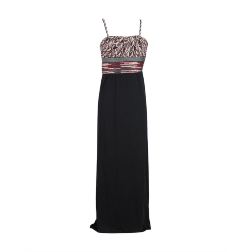 Missoni embellished top maxi dress in black polyester silk