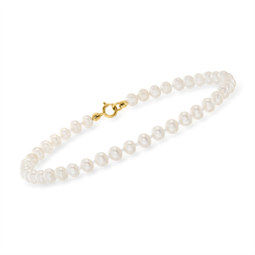 RS Pure by ross-simons 4-4.5mm cultured pearl bracelet with 14kt yellow gold