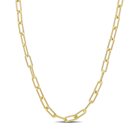 Mimi & Max 3.5mm polished paperclip chain necklace in yellow silver-16 in