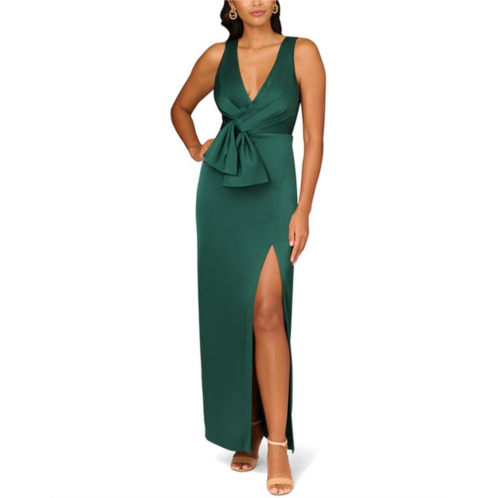 Aidan Mattox crepe back satin column gown