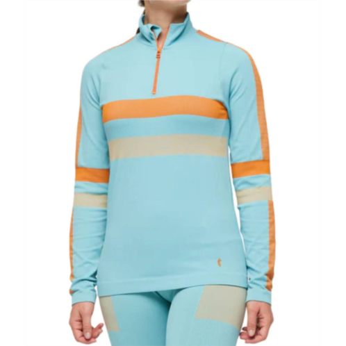 Cotopaxi seamless baselayer quarter-zip top in bluebird stripes