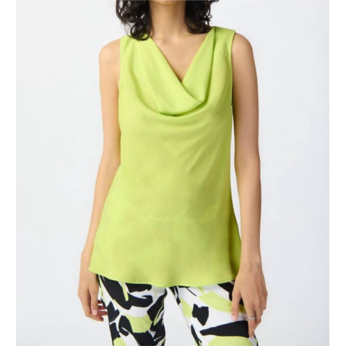 Joseph Ribkoff gauze sleeveless cowl neck top in keylime