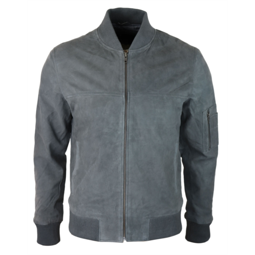 TruClothing suede bomber jacket leather varsity casual