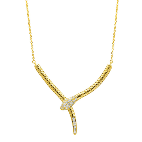 Adornia 14k gold plated crystal wrap snake necklace