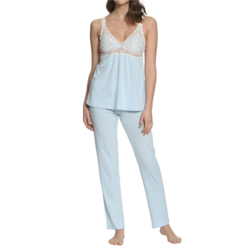 B Up penelope tank camisole full length pant pj set in starlight blue