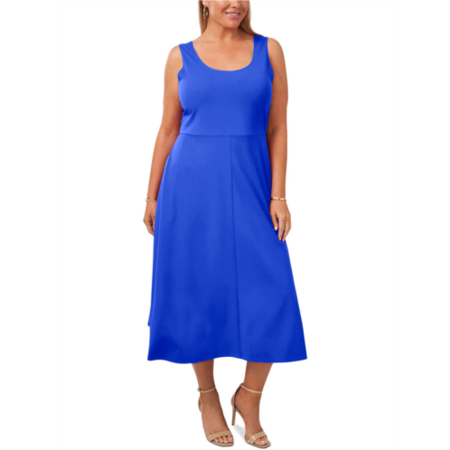 MSK plus womens stretch mid calf midi dress