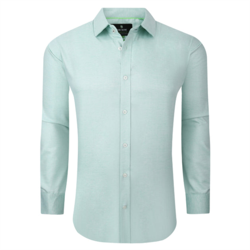 TOM BAINE solid linen feel long sleeve button down