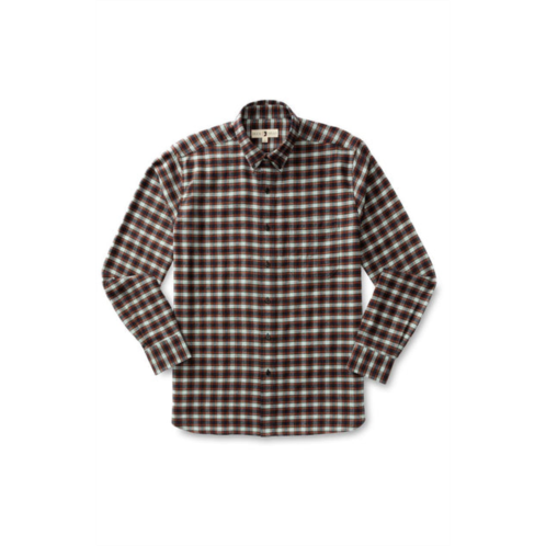 DUCK HEAD rosemont plaid cotton flannel sport shirt in burnt russet