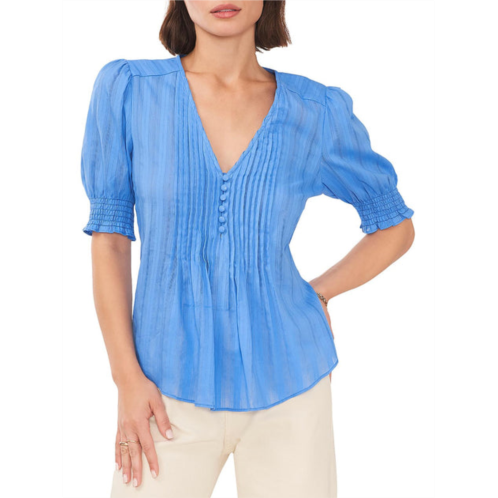 1.State womens pleats bib front button-down top