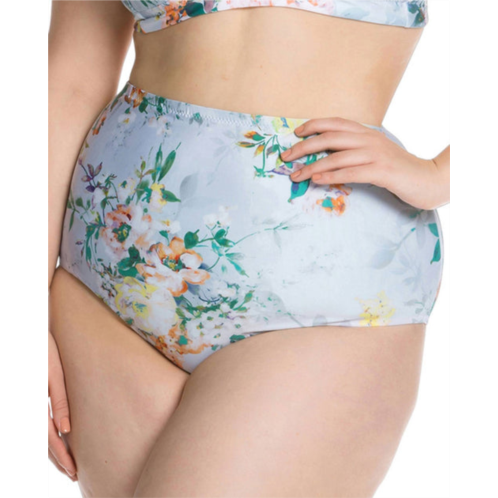 BECCA womens high waisted bikini bottom - plus in femme flora