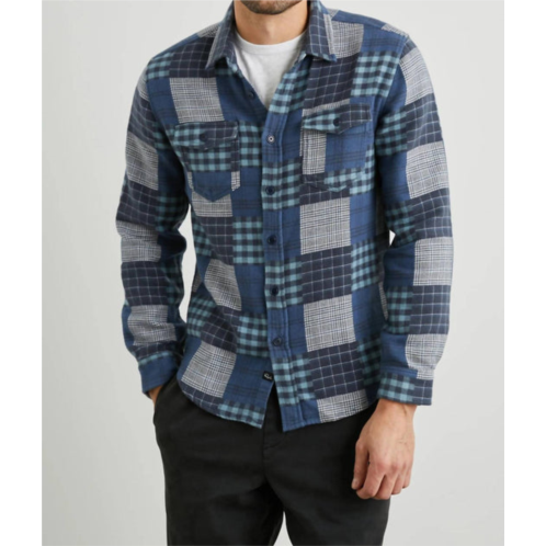 Rails banton button down shirt in blue patchwork