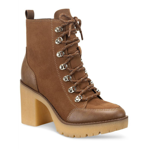 Sun + Stone lennonn womens microsuede ankle combat & lace-up boots