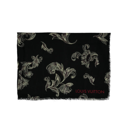 LOUIS VUITTON black and white floral pattern scarf