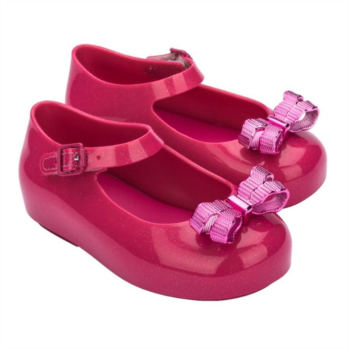 MELISSA pink glitter bow jelly shoes