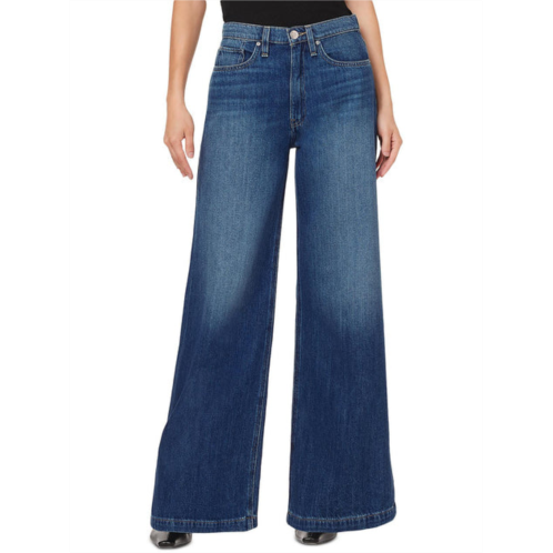 Hudson jodie womens solid denim wide leg jeans