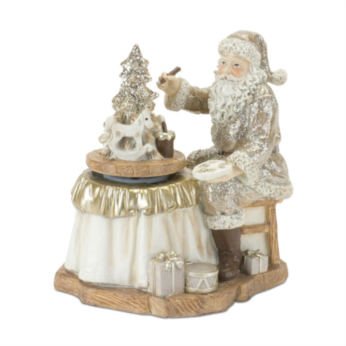 HouzBling santa w/paint brush (set of 2) 6.5h resin