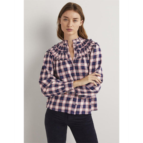 Boden frilled high-neck shirt