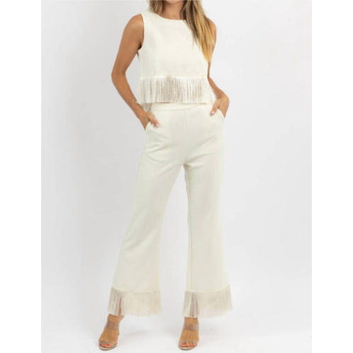 Mulla electric feel tassel set in cream