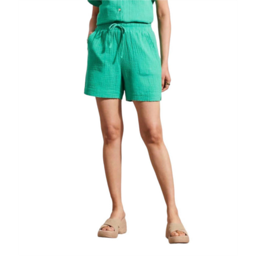 TRIBAL shorts with elastic waist band in jade mist