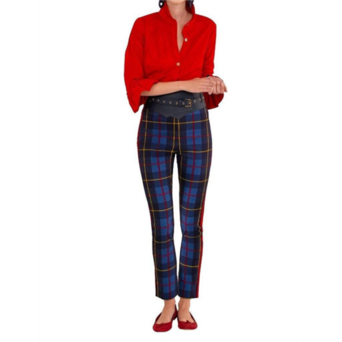 GRETCHEN SCOTT pull on pant - plaidly cooper in blue plaid