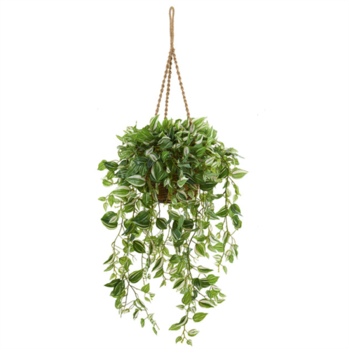 HomPlanti wandering jew artificial plant in hanging basket (real touch) 51