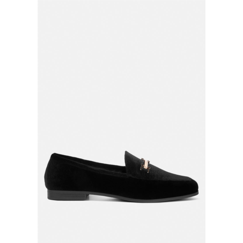 London Rag evelio horsebit embellished velvet loafers