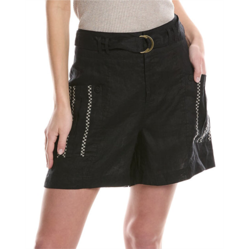 Johnny Was joni belted linen cargo short