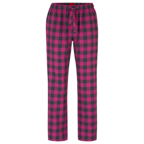 HUGO drawstring pajama bottoms in checked cotton flannel