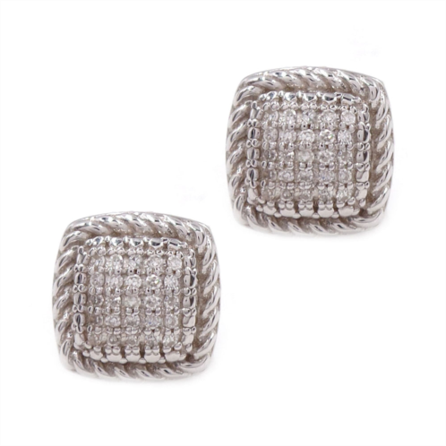 SAVVY CIE JEWELS sterling silver diamond earrings