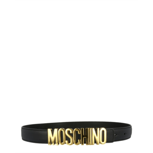 Moschino logo lettering leather belt