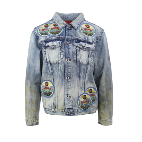 Who Decides War indigo acid sphere denim jacket