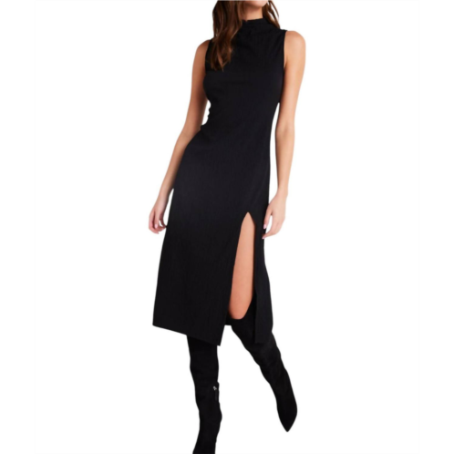 Bella Dahl mock neck midi dress in black