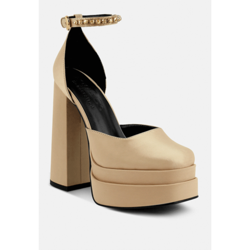 Rag & Co martini latte sky high platform sandals