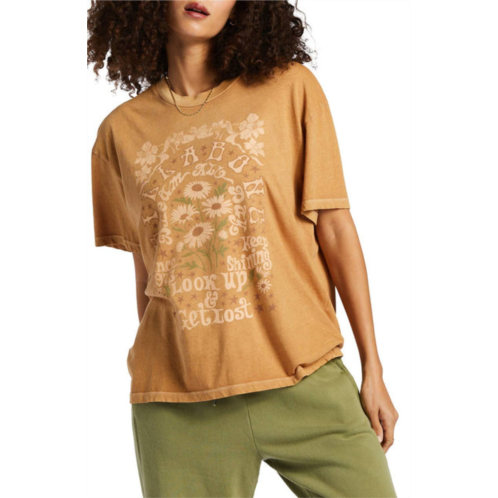 Billabong womens dream all day tee in cosmic khaki