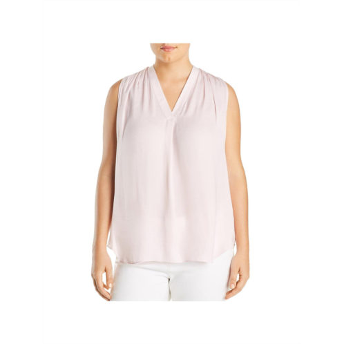 Vince Camuto plus womens sleeveless v-neck blouse